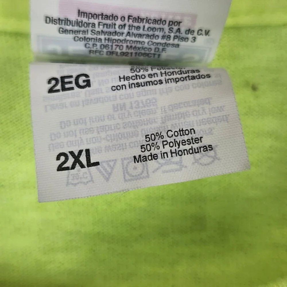 High Visibility Long Sleeve Tee Men's 2XL Frito Lay Jerzees Dri Power Yellow - Picture 3 of 7
